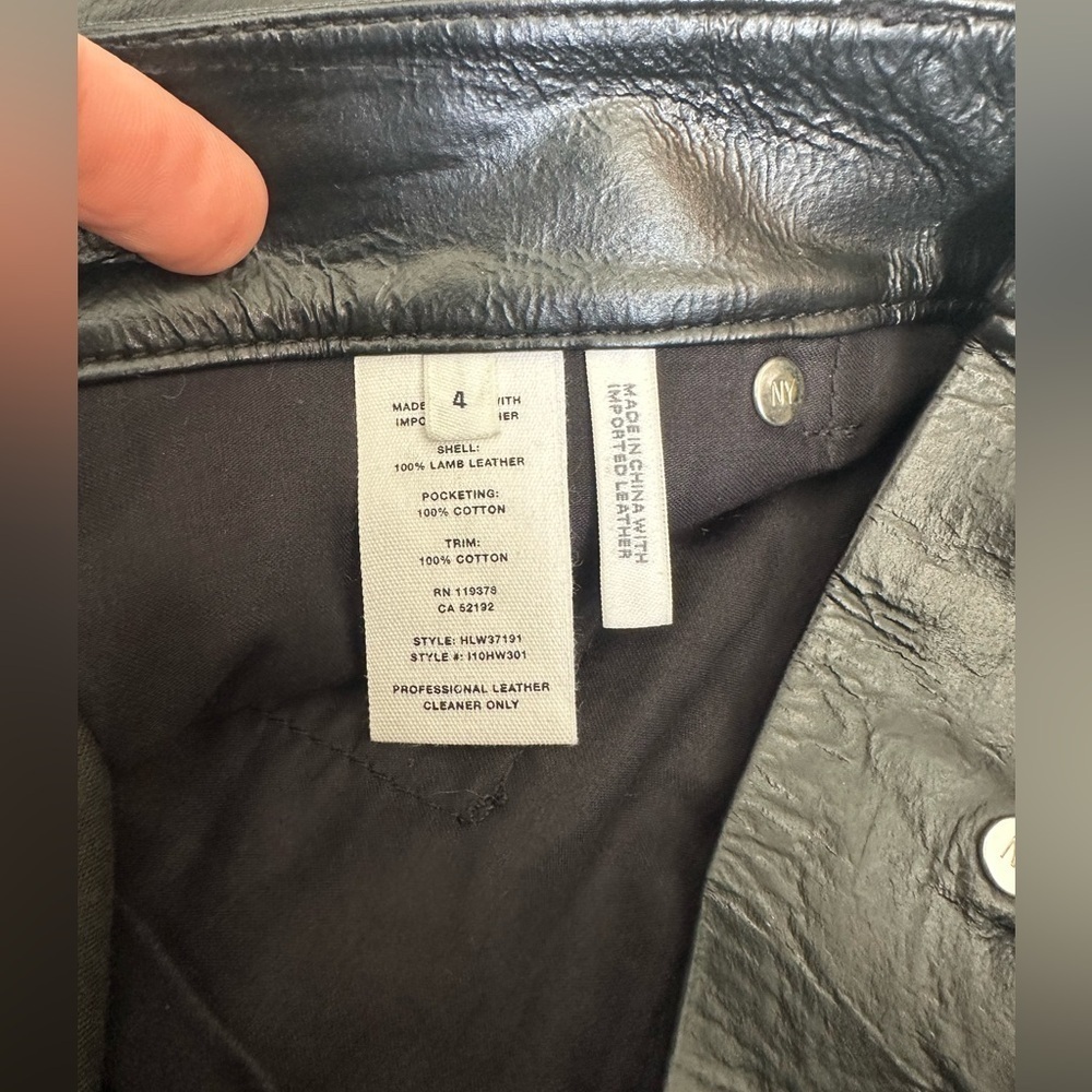 Helmut Lang 100% Lamb Leather Black Mini Skirt Sz Small / 4 - Picture 6 of 8